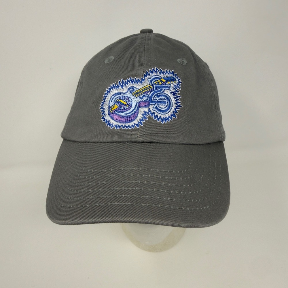 Gray Cotton Baseball Cap Embroidered Electric Guitar Graphic Dad Hat Adjustable